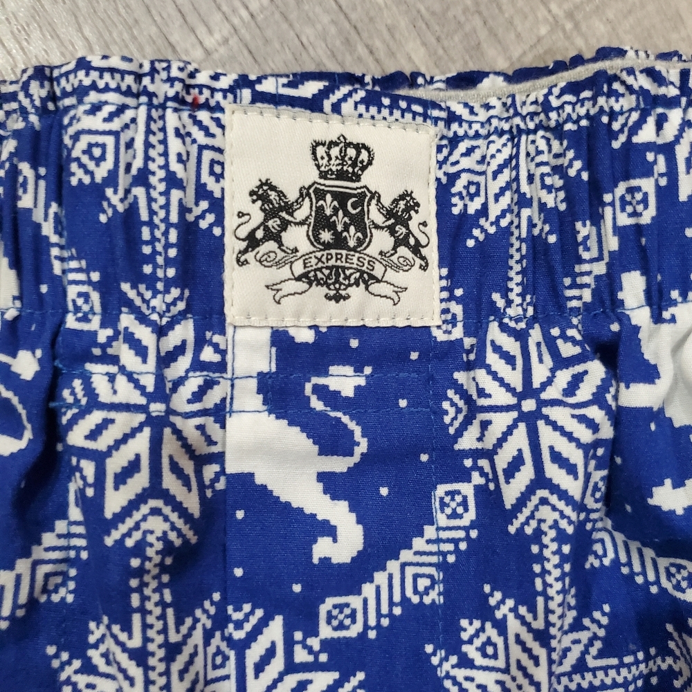 Express Blue White Patterned Boxers - Picture 2 of 3